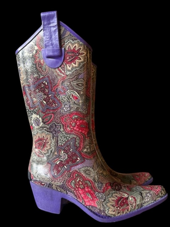 Corkys Shoes - CORKYS Ladies size 6 western rubber boot excellent condition Paisley print